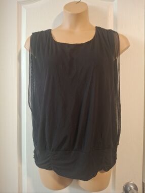 Maurices XL Women's Black Sleeveless Chiffon Overlay Top
